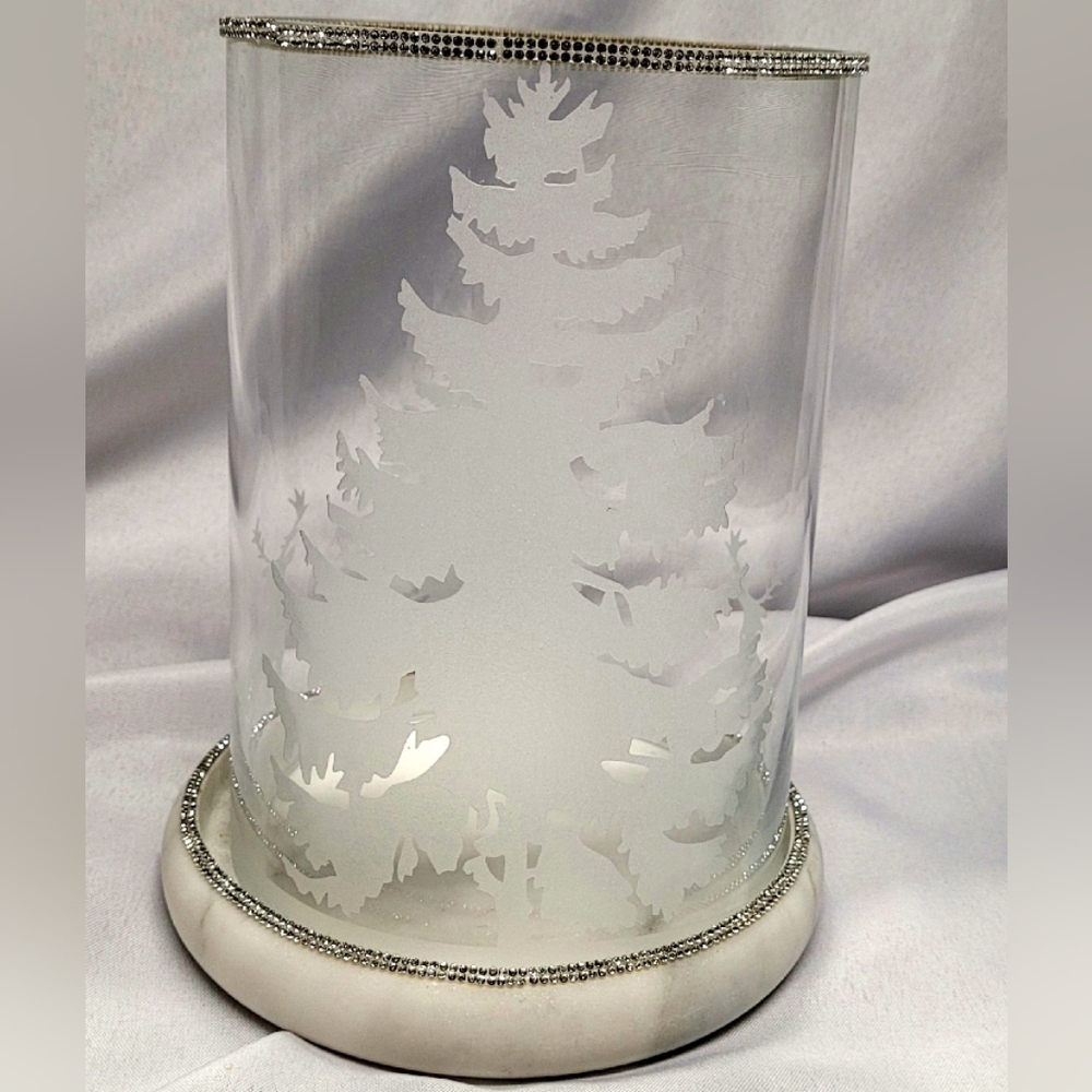 Elegant Frosted Glass Candle Holder